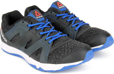 

REEBOK RUN ESSENCE Running Shoes For Men(Black, Grey, Black/gravel/blue/white
