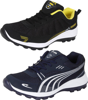 

Aero 02 Pair Combo Power Play Walking Shoes For Men(Multicolor, Blue::silver::black::yellow