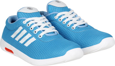 

Kraasa LightWeight Walking Shoes For Men(Natural, White, Sky::blue