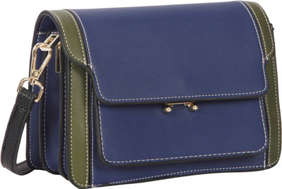 

Bagkok Women Casual Blue PU Sling Bag