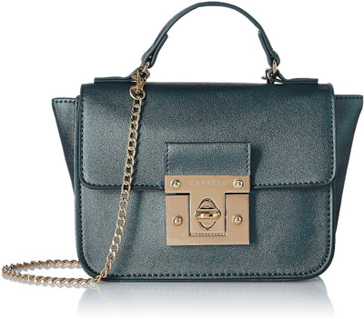

Caprese Women Evening/Party Green PU Sling Bag