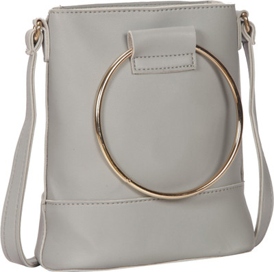 

Bagkok Women Formal Grey PU Sling Bag