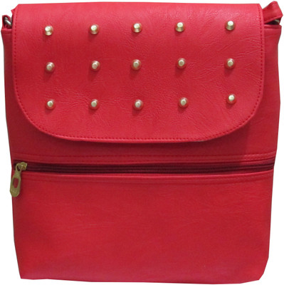 

Sunny Fashion Women Casual Red PU Sling Bag
