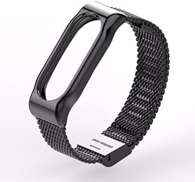 

m memore MEMORE MI BAND 2 STEEL BELT BLACK Smart Watch Strap(Black)