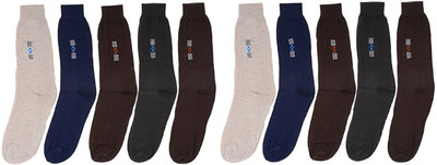 ZACHARIAS Men Solid Mid-Calf/Crew(Pack of 10)