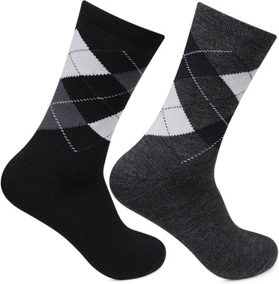 BONJOUR Premium Woolen Full Length Socks for Men Solid Mid-Calf/Crew(Pack of 2)