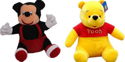 

Shopfloor.XYZ (Combo of Two) Soft Toy MICKY AND POOH Stuffed Plush For Kids/ Birthday Gift for Kids - 21 cm(Multicolor)