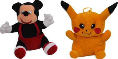 

Shopfloor.XYZ MICKY Soft Toy (26 cm) and PIKACHU Stuffed Plush For Kids/ Birthday Gift for Kids (Combo of Two) - 22 cm(Multicolor)