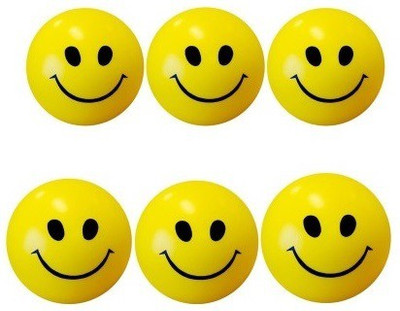 

De-Ultimate Cute Smiley Balls Stress Buster Pack of 6 Pcs - 6 cm - 6 mm(Yellow)