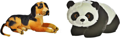 

yakeen Super combo pack (Brown Dog and Panda) - 32 cm(Panda (white & Black), Dog (Brown))