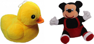 

Shopfloor.XYZ DUCK AND MICKY Stuffed Soft Plush Toy (Combo of Two) Stuffed Plush For Kids/ Birthday Gift for Kids - 23 cm(Multicolor)