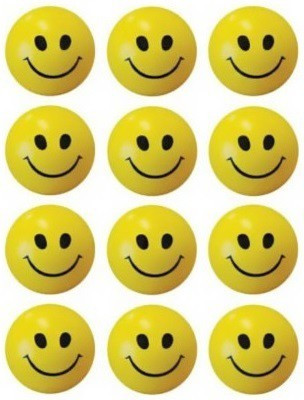 

De-Ultimate Cute Smiley Stress Buster Pack Of 12 Pcs Balls - 6 cm(Yellow)