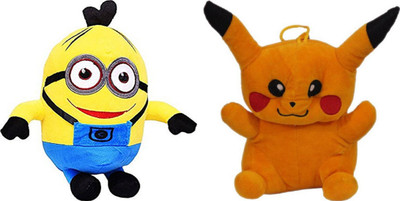 

Shopfloor.XYZ MINION SOFT TOY COMBO AND PIKACHU Stuffed Plush For Kids - 25 cm(Multicolor)