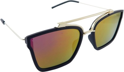 Els Rectangular Sunglasses(For Men & Women, Red, Yellow)