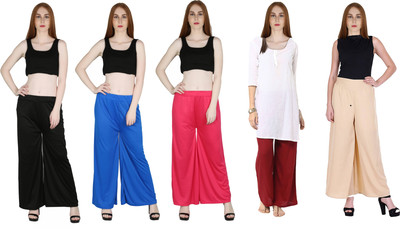 MARAMI Regular Fit Women Blue, Maroon, Black, Pink, Beige Trousers