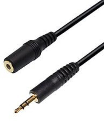 

TECHON TV-out Cable 3.5MM Male To Female AUX Audio Stereo Cable Auxiliary Extension Cable (Black, For Computer,1. 5 m)(Black, For TV)