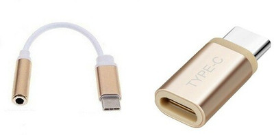 

BB4 METAL Type-C Male to 3.5mm Female Jack EarphonE HEADPHONE CABLE WITH TYPE C TO MICRO USB Adapter(Multicolor)