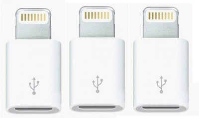 

Freya PACK OF 3 Micro to 8 PIN Lightning Charger Converter SYNC AND CHARGE Cable USB Adapter(White)
