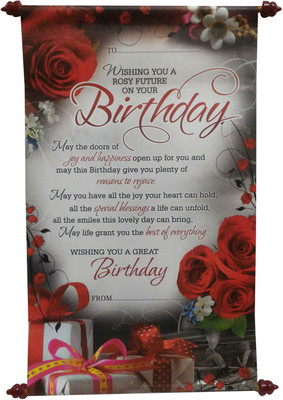 

Saugat Traders Birthday Scroll Card Greeting Card(Multicolor, Pack of 1)