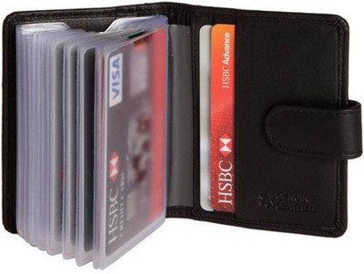 

Wildmount Men Black Genuine Leather Card Holder(20 Card Slots)