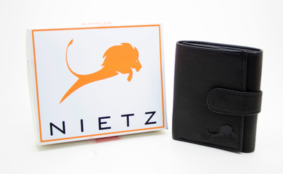 

NIetz Boys Tan Genuine Leather Wallet(6 Card Slots), Black
