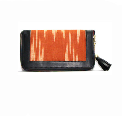 

TUNEROX Girls Orange Canvas Card Holder(6 Card Slots), Brown