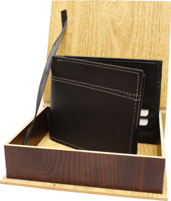 Harvelle Men Black Genuine Leather Wrist Wallet(10 Card Slots)