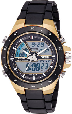 

Rio Hot Looking SKMAI Black and Gold Watch - For Men