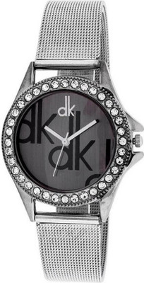 

Eiffel Time Black dial Silver DK ladies stylish Watch - For Girls