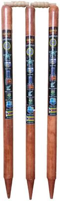 

Shri Laxmi Wooden Cricket Stumps Set With Bails For Kids (3 Wicket) With 2 Bails Free (Brown Colour)(Brown)
