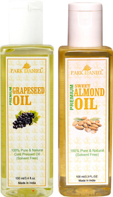 

Park Daniel Premium Grapeseed oil and Sweet almond oil combo pack of 2 bottles of 100 ml(200 ml)(200 ml)