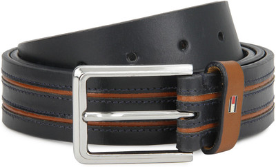 

Tommy Hilfiger Men Casual Tan, Blue Genuine Leather Belt, Navy with tan