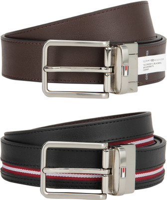 

Tommy Hilfiger Men Casual Black, Brown Genuine Leather Reversible Belt