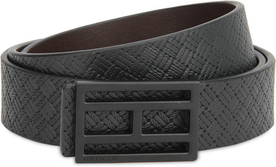 

Tommy Hilfiger Men Casual Black Genuine Leather Belt, Black/brown