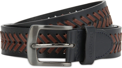 

Tommy Hilfiger Men Casual Blue, Maroon Genuine Leather Belt, Navy/burgandy