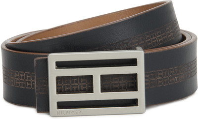 

Tommy Hilfiger Men Casual Tan, Blue Genuine Leather Reversible Belt, Navy/tan
