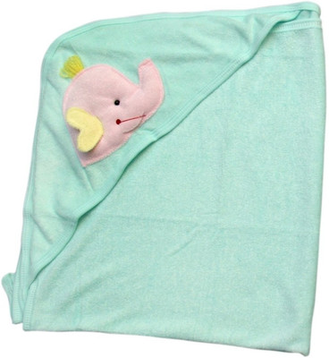 

Offspring Plain  Hooded Baby Blanket(Cotton, Green