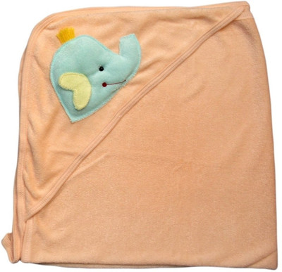 

Offspring Plain  Hooded Baby Blanket(Cotton, Peach