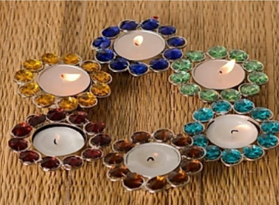 

MADHULICA 02114 DECORATED FLOATING CANDLES PACK OF 6PCS Candle(Multicolor, Pack of 6)
