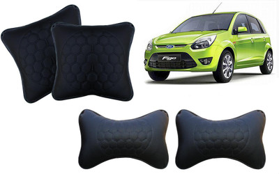 AUTO PEARL Black, Blue Leatherite Car Pillow Cushion for Ford(Rectangular, Pack of 4)