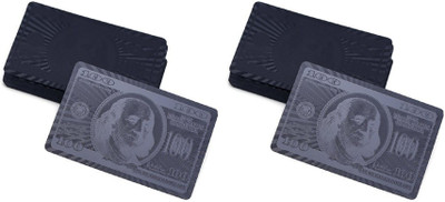 

Care Case Pack Of 2-Unique Black Good Quality Waterproof USD 100 Dollar Deck Poker Playing Cards(Black)