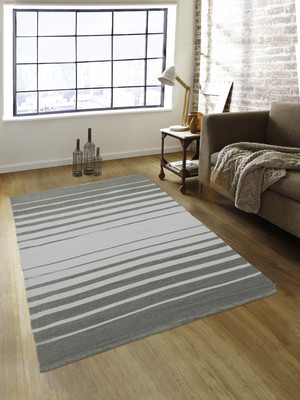 ROMEE Grey PP (Polypropylene) Dhurrie(3 ft,  X 5 ft, Rectangle)