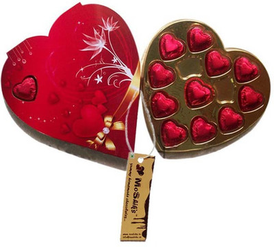 

Moshiks 11 HEART RED BOX MILK CHOCOLATE Bars(0.11 kg)