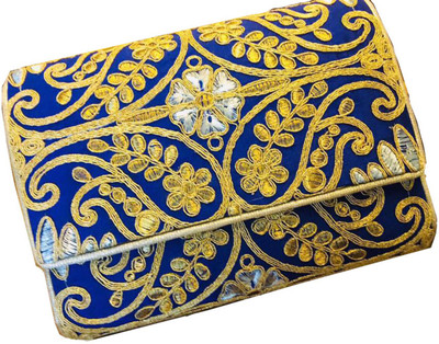 

Craftbazaar Party Blue Clutch