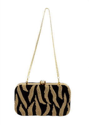 

RICHLYNN Party Black, Gold Clutch