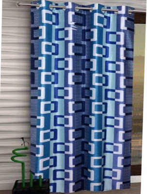 TrueValue Creations Polyester Door Curtain 212 Single Curtain(Geometric blue Printed curtains) available at flipkart for Rs.191