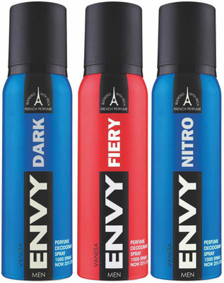 Envy Dark, Fiery & Nitro Deo Combo (Pack of 3) Body Spray Body Spray - For Men(360 ml, Pack of 3)