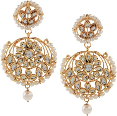 ACCESSHER AccessHer Traditional Kundan jadau Chandbali dangle earrings for women Copper Drops & Danglers