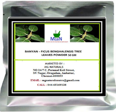 

MGBN BANYAN - FICUS BENGHALENSIS TREE LEAVES POWDER-50 GM(50 g)