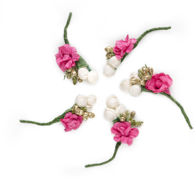 

Art Of Hair Fashion Jwellery Art Of Hair Fashion Jewellery Artificial Flowers for Bun(Set of 5) Bun Clip(White, Pink)